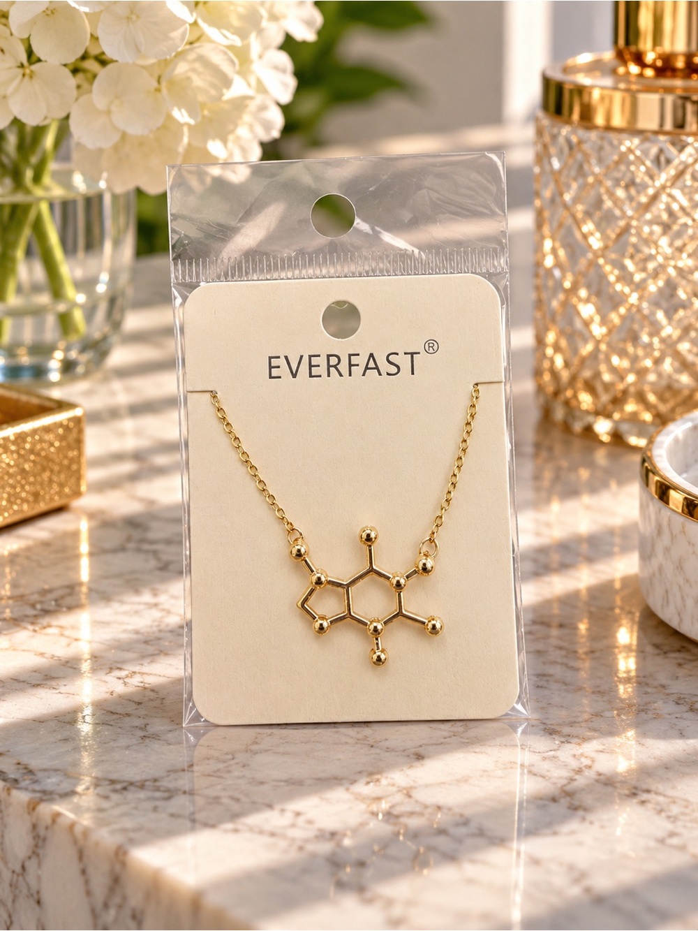 EVERFAST Molecular (Caffeine) Charm Necklace